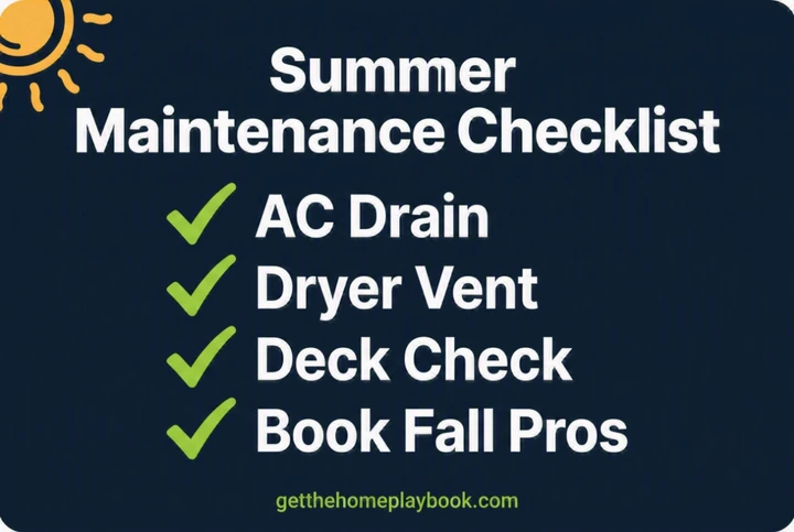 Summer home maintenance checklist for new homeowners - 8 essential tasks June through August that prevent $5,000 repairs