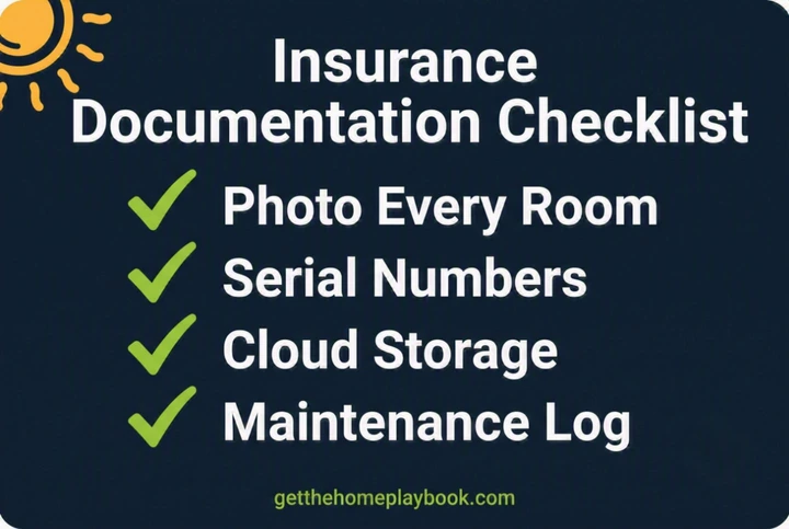 Home insurance documentation checklist for new homeowners - photo baseline that protects against denied claims 2026